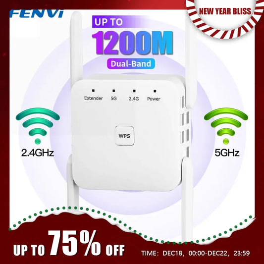 1200Mbps 5Ghz Wireless WiFi Repeater 2.4G 5GHz Wifi Signal Amplifier